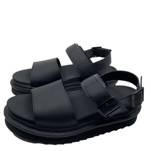 Dr. Martens Black Double-Strap Platform Sandals
